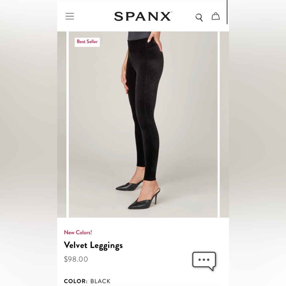 Spanx Black Velvet Leggings
